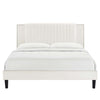 Modway Zahra Channel Tufted Performance Velvet Full Platform Bed in White MDY-MOD-6998-WHI