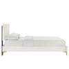 Modway MOD-7001-WHI Leah Chevron Tufted Performance Velvet Full Platform Bed White MDY-MOD-7001-WHI