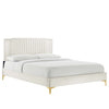 Modway Zahra Channel Tufted Performance Velvet Full Platform Bed in White