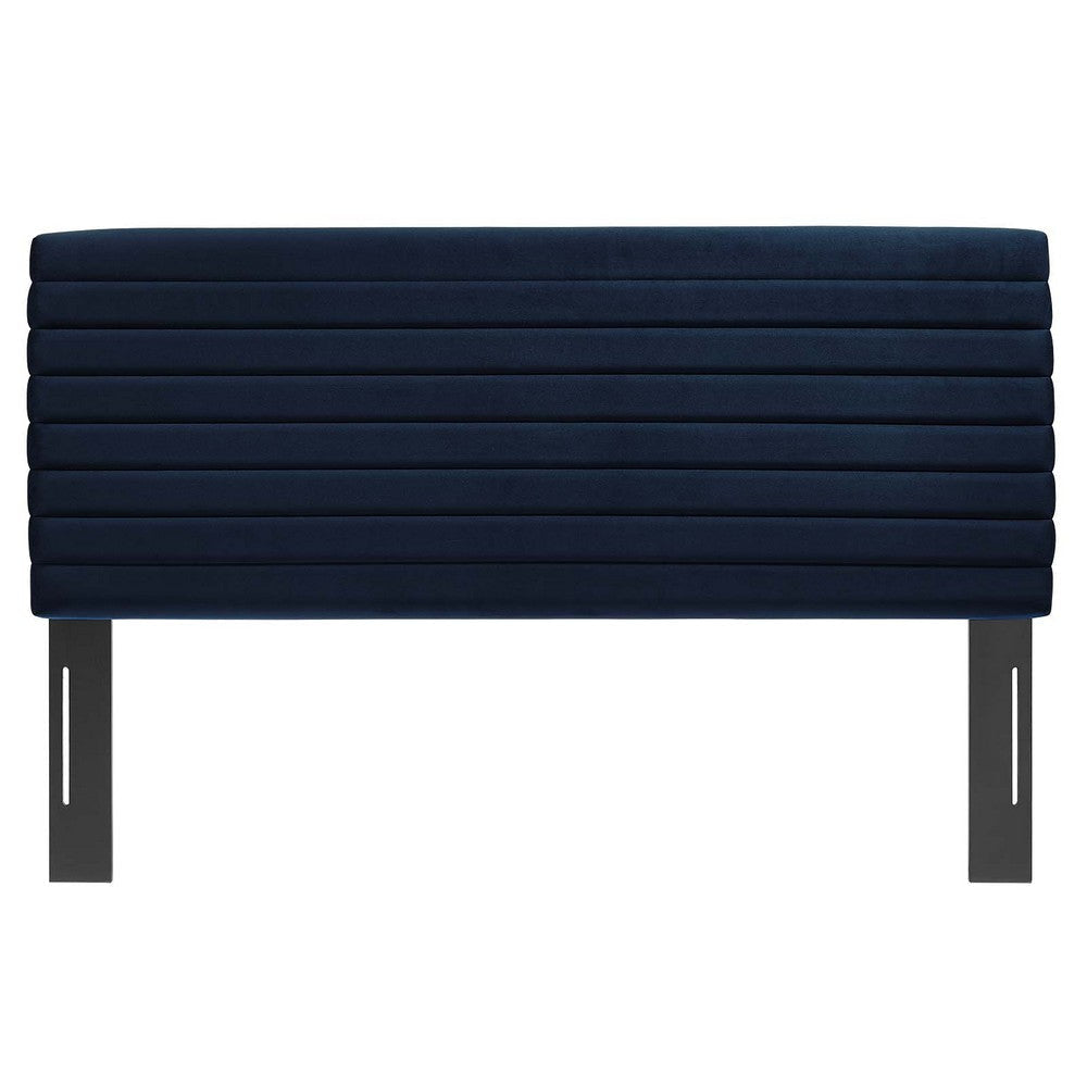 Modway Tranquil Modern Performance Velvet Twin Headboard in Midnight Blue MDY-MOD-7023-MID