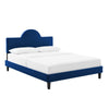 Modway Performance Velvet King Bed in Navy Platform