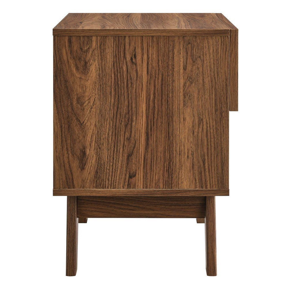 Modway Soma Modern Rattan 1-Drawer Nightstand Walnut MDY-MOD-7049-WAL