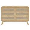 Modway Soma 6-Drawer Double Dresser in Oak 18.5 x 47 x 30 MDY-MOD-7053-OAK