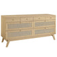 Modway Soma Modern Rattan, 8-Drawer Double Dresser, Oak