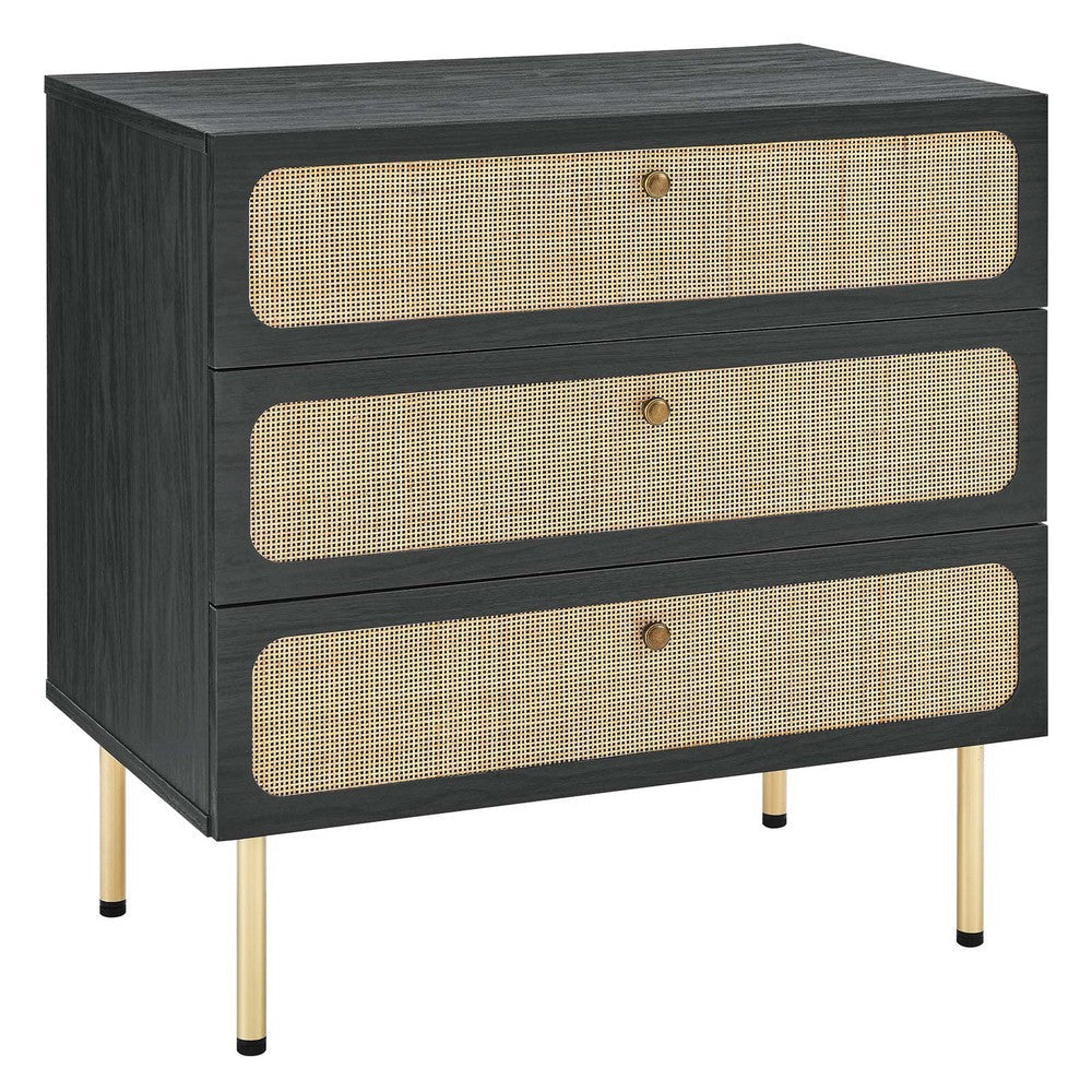 Modway Chaucer Dresser, 3-Drawer Chest, Black