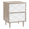 Modway Vespera Contemporary Modern Wood 2-Drawer Bedside Accent Table Nightstand in Oak White