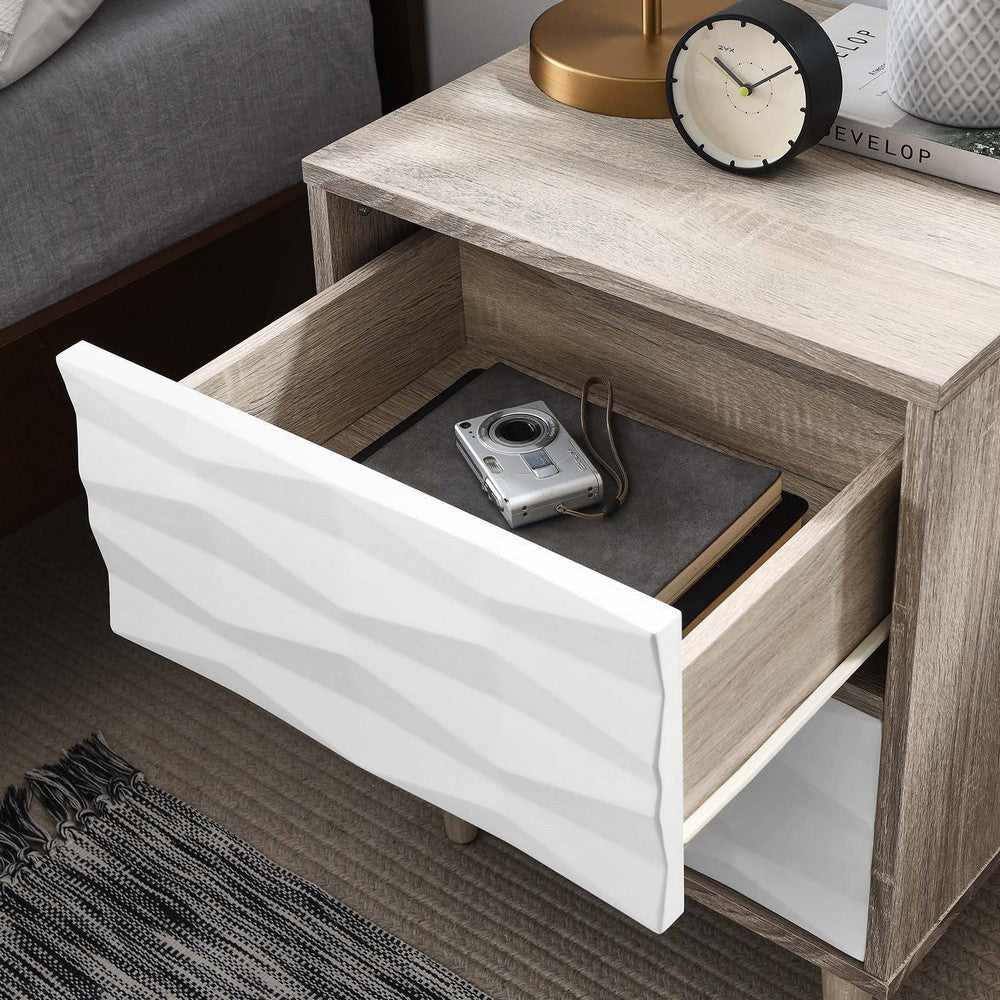 Vespera 2-Drawer Nightstand - No Shipping Charges MDY-MOD-7080-OAK-WHI