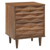 Modway Vespera Contemporary Modern Wood 2-Drawer Bedside Accent Table Nightstand in Walnut