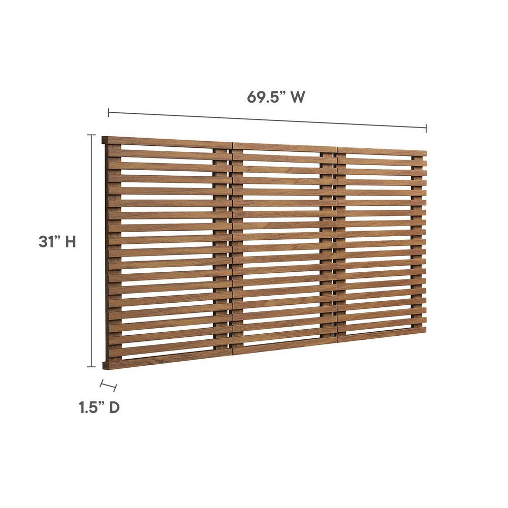 Modway Render Mid-Century Modern Wall-Mount Headboard in Walnut Queen (U.S. Standard) MDY-MOD-7110-WAL