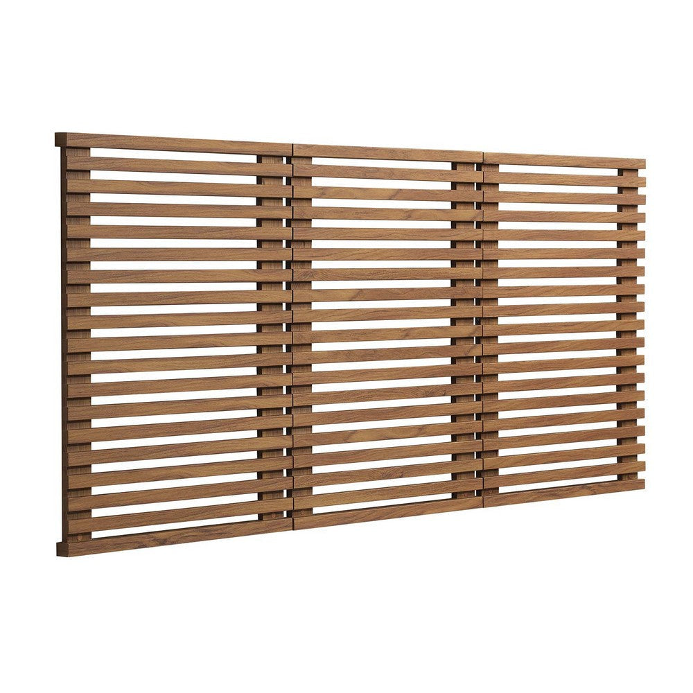 Modway Render Mid-Century Modern Wall-Mount Headboard in Walnut, Queen (U.S. Standard)