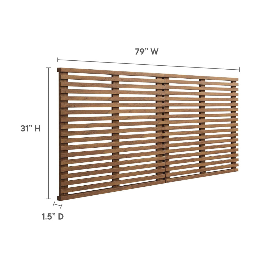 Modway Render Mid-Century Modern Wall-Mount Headboard in Walnut King (U.S. Standard) MDY-MOD-7111-WAL