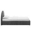 Modway Resort Twin Size Platform Bed with Arch Shaped Round Headboard in Heathered Weave Slate Woven Heathered Fabric Upholstery Soft Cloud