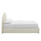 Modway Resort Full Size Platform Bed with Arch Shaped Round Headboard in Alabaster Upholstered Velvet Bed Frameain-Resistant Performance