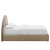 Modway Resort Full Size Platform Bed with Arch Shaped Round Headboard in Taupe Upholstered Velvet Bed Frameain-Resistant Performance Velvet