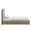 Modway Keynote Modern Bed Frame Twin Size with Curve Shaped Headboard in Taupe Performance Velvet Upholstered Bed Frame Twin Size Platform