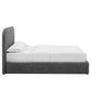 Modway Keynote Modern Queen Bed Frame with Curve Shaped Headboard in Heathered Weave Slate Woven Heathered Fabric Upholstery Queen Size