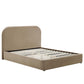 Modway Keynote Modern Queen Bed Frame with Curve Shaped Headboard in Taupe Upholstered in Performance Velvet Queen Size Platform