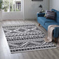 Haku Geometric Moroccan Tribal 5x8 Area Rug Black and White - No Shipping Charges MDY-R-1010A-58