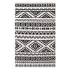 Modway Haku Geometric Moroccan Tribal 5x8 Area Rug With Contemporary Design In Black and White