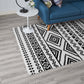 Haku Geometric Moroccan Tribal 8x10 Area Rug Black and White - No Shipping Charges MDY-R-1010A-810