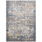 Modway Minu Distressed Floral Lattice 8x10 Area Rug in Light Blue, Yellow and Orange