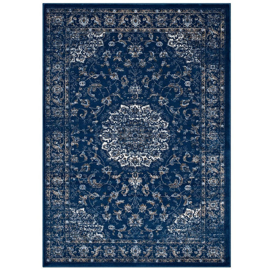 Lilja Distressed Vintage Persian Medallion 5x8 Area Rug