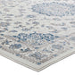 Modway Lilja Distressed Vintage Persian Medallion 5x8 Area Rug In Ivory and Moroccan Blue MDY-R-1127B-58