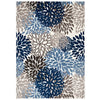 Modway Calithea Vintage Classic Abstract Floral 5x8 Area Rug In Blue, Brown and Beige