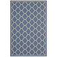 Modway Avena Moroccan Quatrefoil Trellis 5x8 Indoor and Outdoor In Blue and Beige