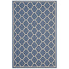 Modway Avena Moroccan Quatrefoil Trellis 5x8 Indoor and Outdoor In Blue and Beige