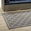 Modway Avena Moroccan Quatrefoil Trellis 5x8 Indoor and Outdoor In Gray and Beige MDY-R-1137B-58