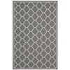 Modway Avena Moroccan Quatrefoil Trellis 5x8 Indoor and Outdoor In Gray and Beige