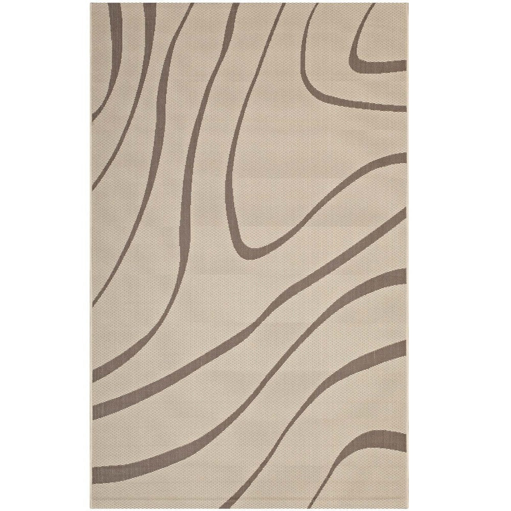 Modway Surge Swirl Abstract 8x10 Indoor and Outdoor In Light and Dark Beige