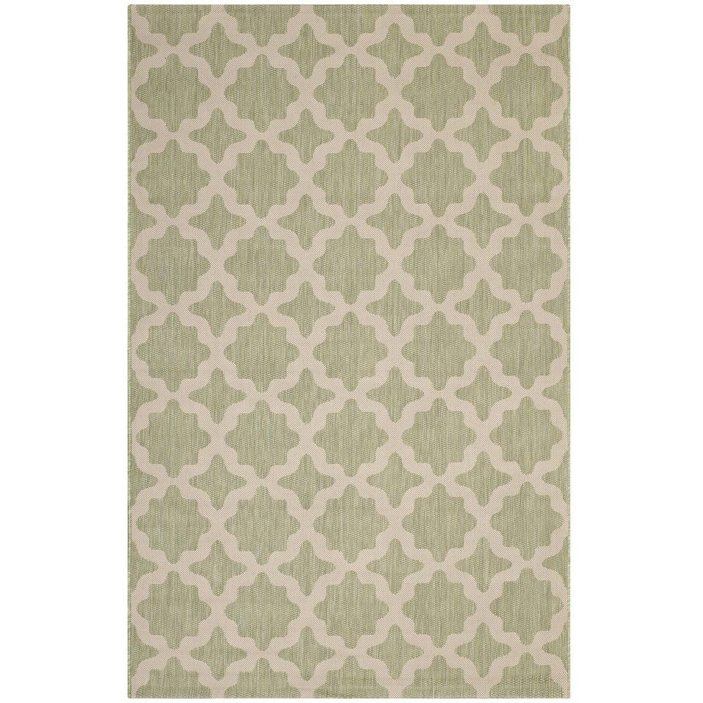 Modway Cerelia Moroccan Trellis 5x8 Indoor and Outdoor In Beige and Light Green