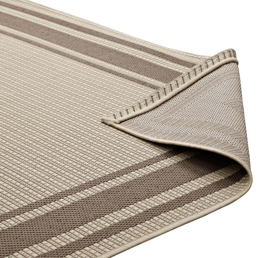 Modway Solid Borderline Indoor and Outdoor Rim Area Rug 5x8 Light and Dark Beige MDY-R-1140A-58