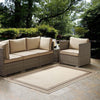 Modway Solid Borderline Indoor and Outdoor Rim Area Rug 5x8 Light and Dark Beige MDY-R-1140A-58