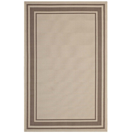 Modway Rim Solid Border 8x10 Indoor and Outdoor In Light and Dark Beige