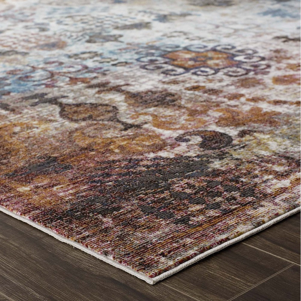 Success Tahira Transitional Distressed Vintage Floral Moroccan Trellis 5x8 Area Rug - No Shipping Charges MDY-R-1159A-58