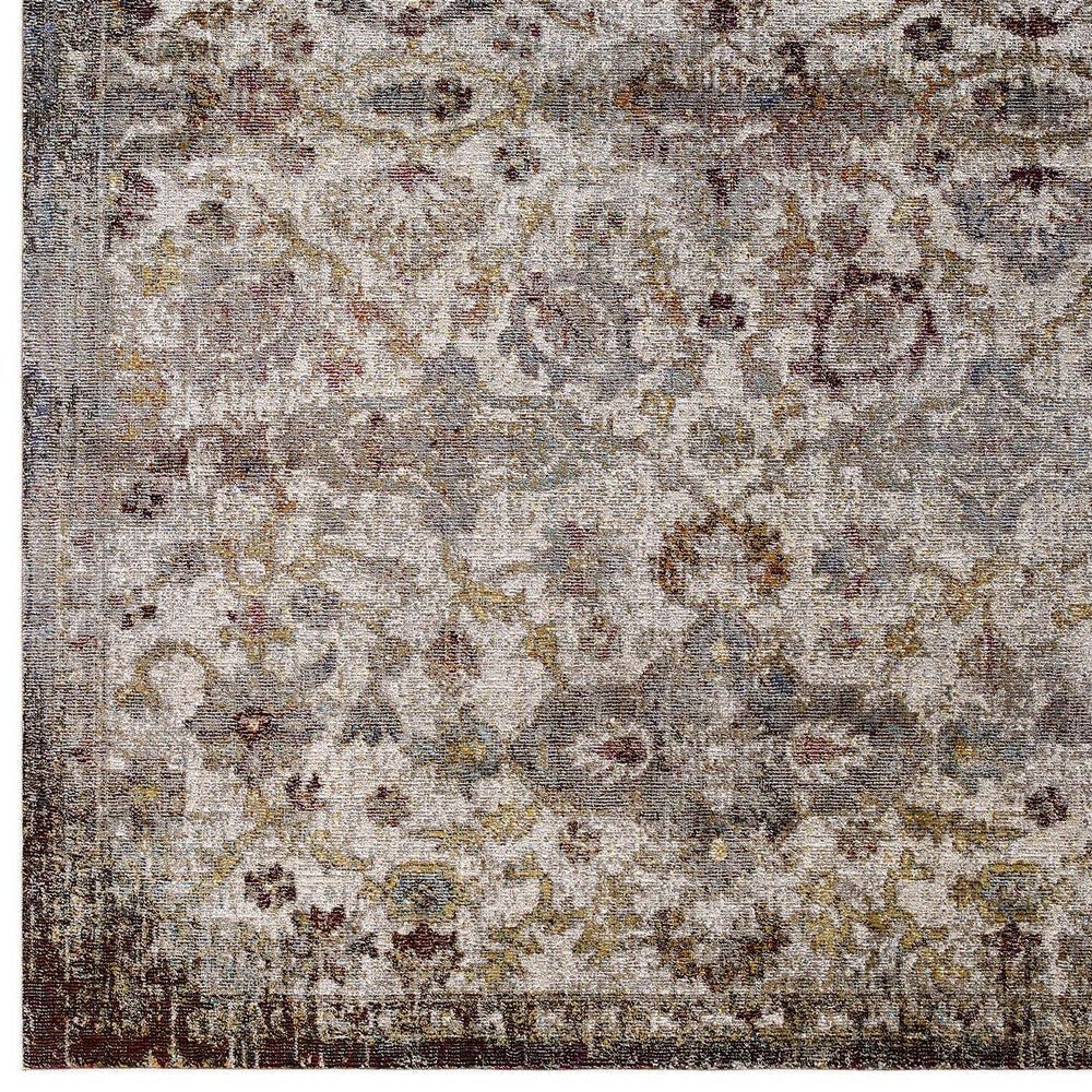 Success Kaede Distressed Vintage Floral Moroccan Trellis 4x6 Area Rug - No Shipping Charges MDY-R-1161A-46