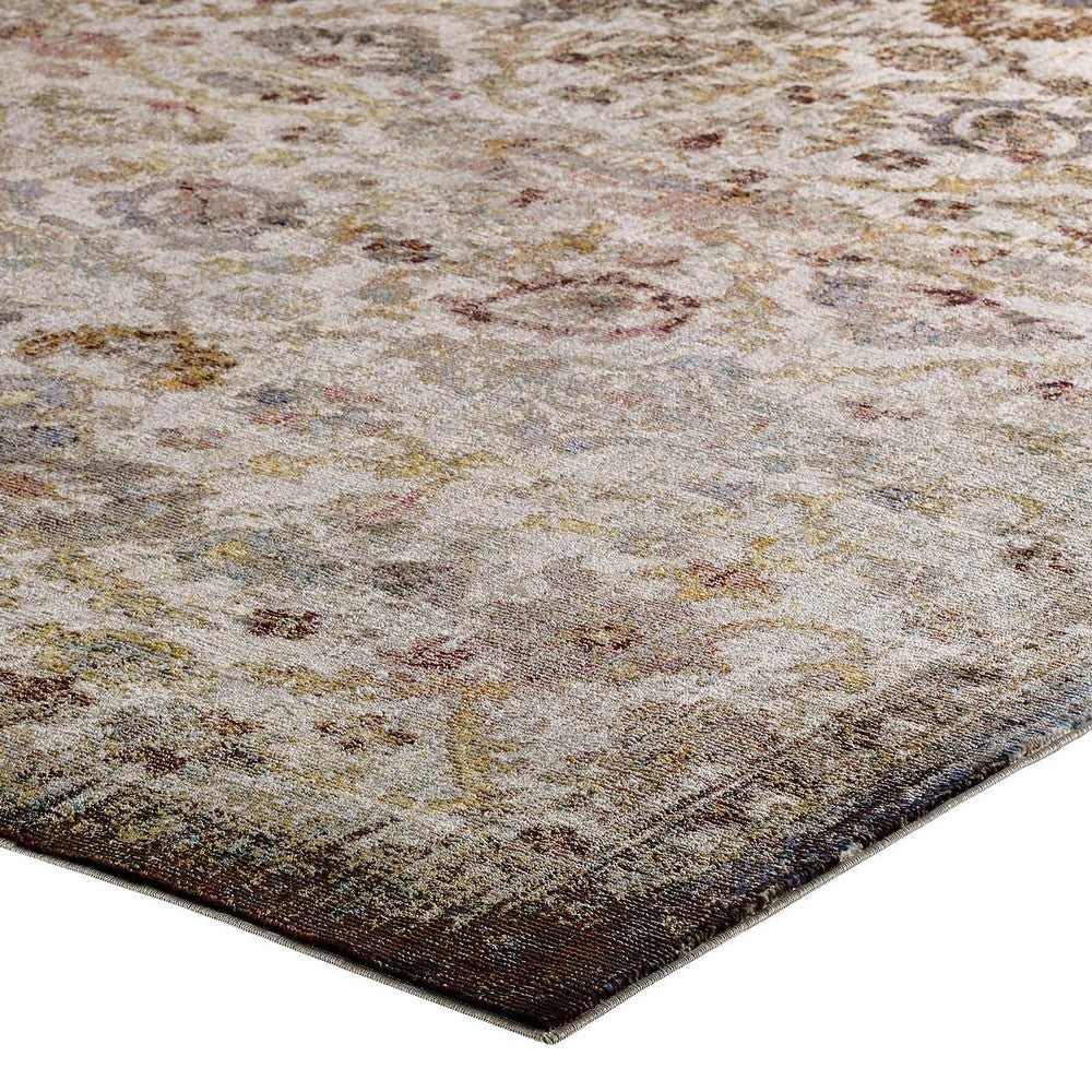 Success Kaede Distressed Vintage Floral Moroccan Trellis 4x6 Area Rug - No Shipping Charges MDY-R-1161A-46