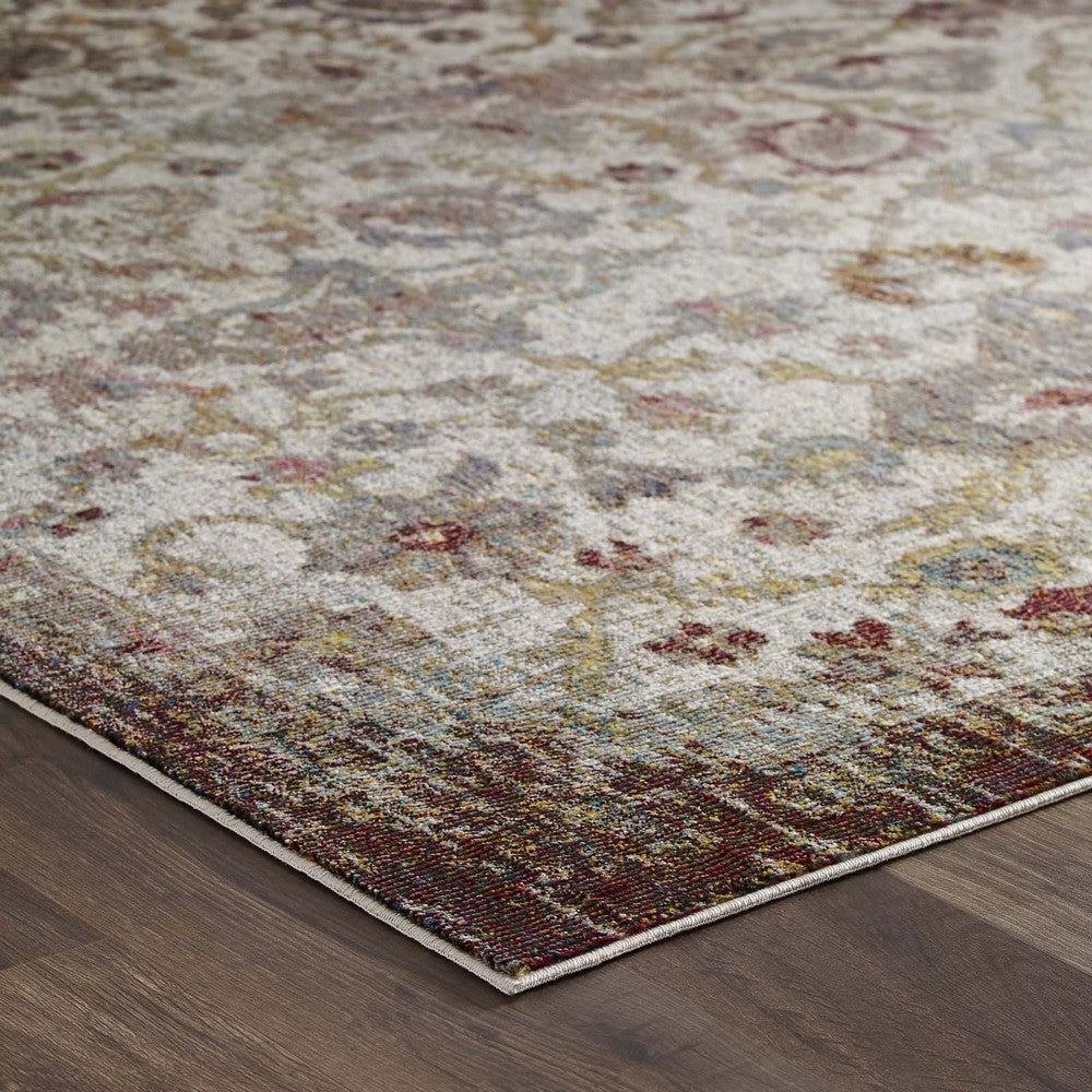 Success Kaede Distressed Vintage Floral Moroccan Trellis 5x8 Area Rug - No Shipping Charges MDY-R-1161A-58