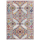 Modway Entourage Khalida Distressed Vintage Floral Lattice 5x8 Area Rug, Ivory, Blue, Orange, Yellow, Red