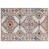 Modway Entourage Khalida Distressed Vintage Floral Lattice 8x10 Area Rug, Ivory, Blue, Orange, Yellow, Red