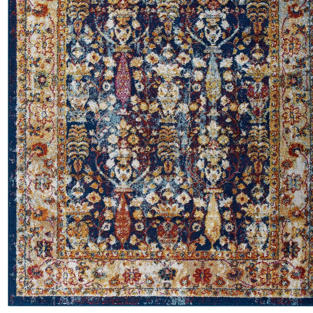 Entourage Jessa Distressed Vintage Floral Lattice 5x8 Area Rug - No Shipping Charges MDY-R-1170A-58