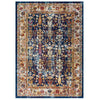 Modway Entourage Jessa Distressed Vintage Floral Lattice Area Rug, 5x8, Blue, Orange, Yellow, Red