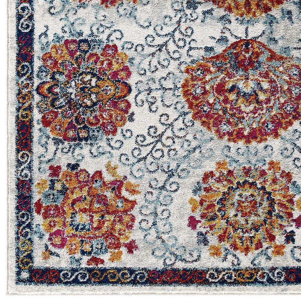 Entourage Kensie Distressed Floral Moroccan Trellis 5x8 Area Rug - No Shipping Charges MDY-R-1173A-58