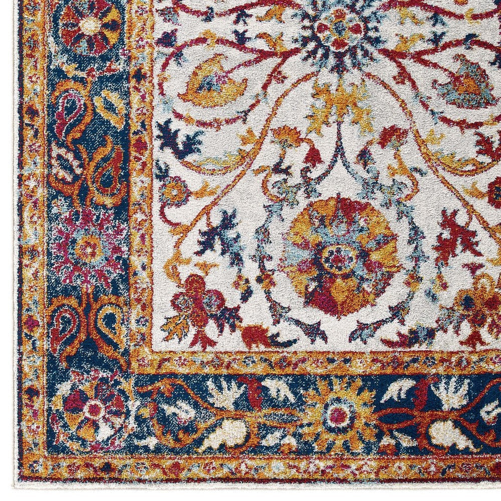 Entourage Samira Distressed Vintage Floral Persian Medallion 8x10 Area Rug - No Shipping Charges MDY-R-1174A-810