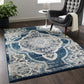 Entourage Malia Distressed Vintage Floral Persian Medallion 5x8 Area Rug - No Shipping Charges MDY-R-1175B-58