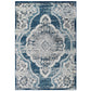 Modway Entourage Malia Distressed Vintage Floral Persian Medallion Area Rug, 5x8, Ivory and Blue