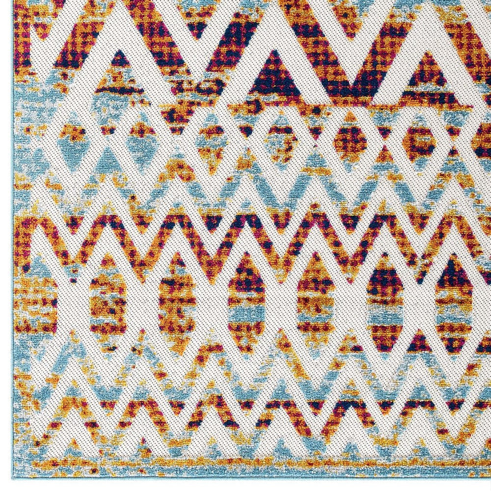 Reflect Tamako Diamond and Chevron Moroccan Trellis 5x8 Indoor / Outdoor Area Rug - No Shipping Charges MDY-R-1177A-58